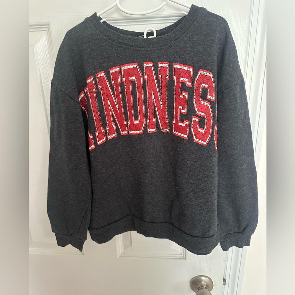 Art Class Size Large 10/12 Long Sleeve Sweatshirt Kindness Red Gray